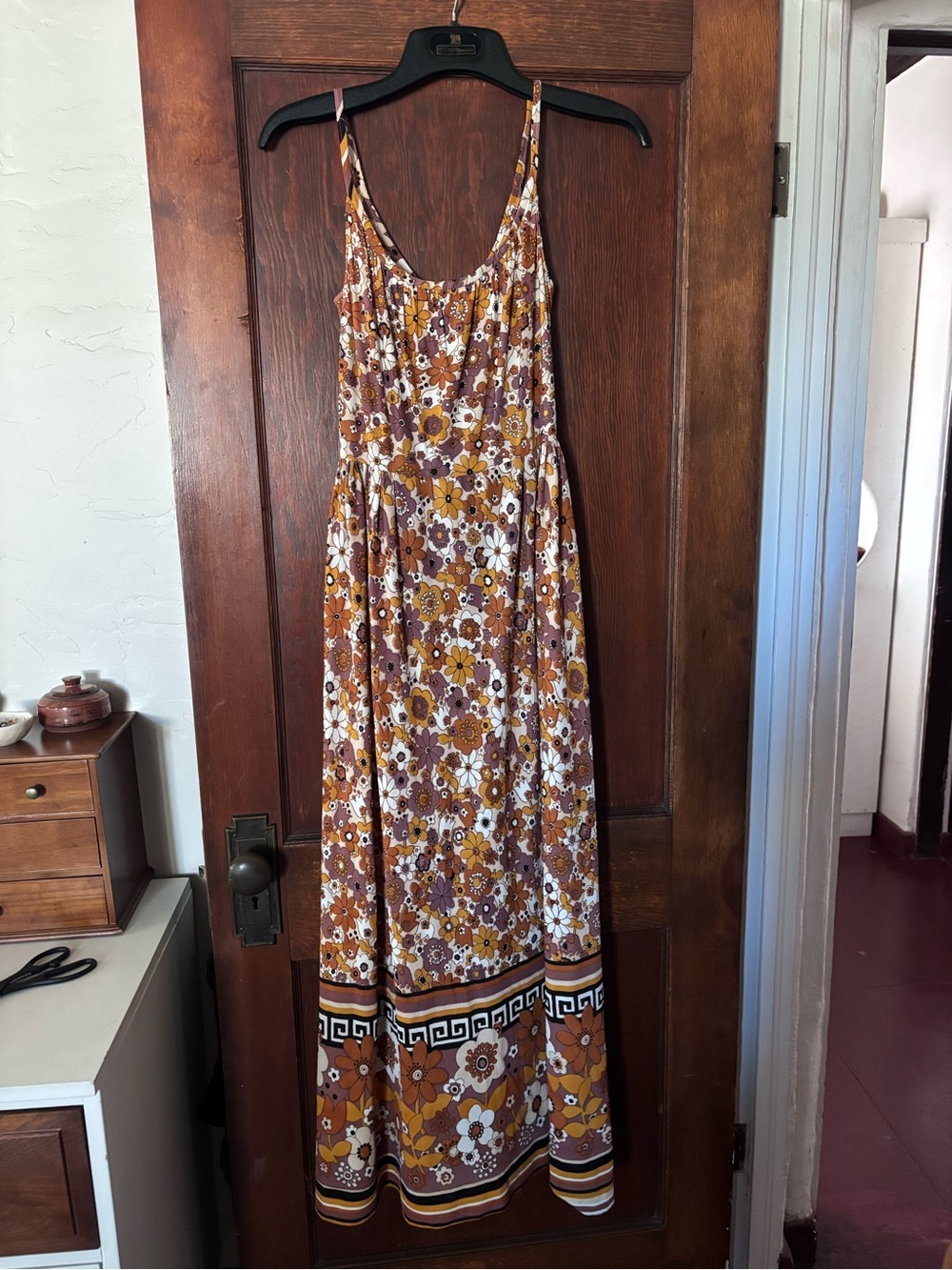 Vintage Handmade 1970s Floral Maxi Dress